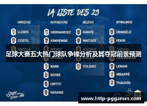 足球大赛五大热门球队争锋分析及其夺冠前景预测
